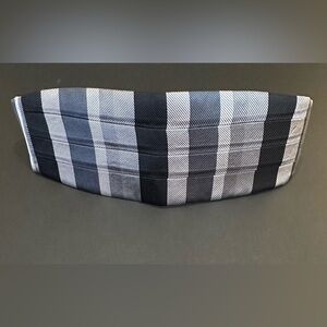 VTG 1960 100% Silk Renaar-Hollyvogue Monochrome Gray/Black Stripe Cummerbund USA